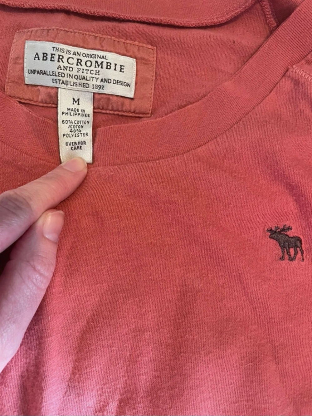 Abercrombie & Fitch Vintage Crewneck Tee - Dusty Coral Pink